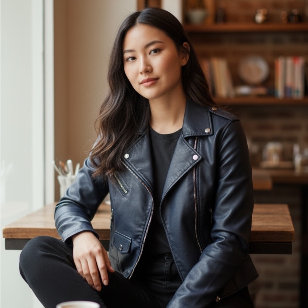 Max Studio Midnight Vegan Leather Jacket